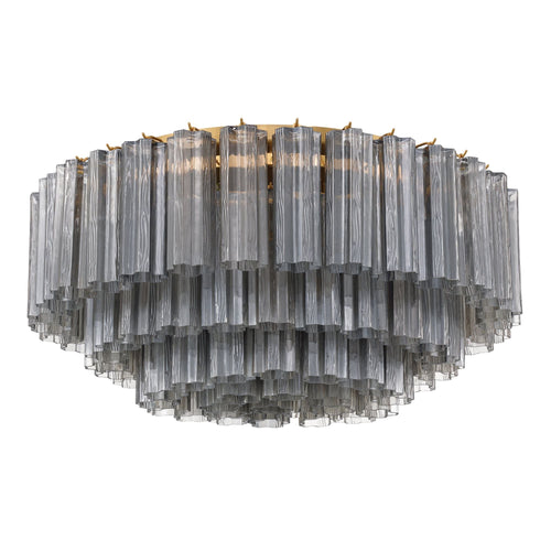 Addis 32'' Aged Brass Flush Mount Gray 32"W x 14.5"H x 32"D