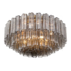 Addis 32'' Aged Brass Flush Mount Gray 32"W x 14.5"H x 32"D