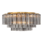 Addis 32'' Aged Brass Flush Mount Gray 32"W x 14.5"H x 32"D