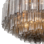 Addis 32'' Aged Brass Flush Mount Gray 32"W x 14.5"H x 32"D