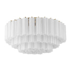 Addis 32'' Aged Brass Flush Mount White 32"W x 14.5"H x 32"D