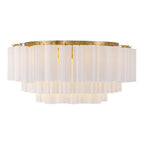 Addis 32'' Aged Brass Flush Mount White 32"W x 14.5"H x 32"D