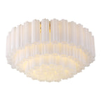 Addis 32'' Aged Brass Flush Mount White 32"W x 14.5"H x 32"D