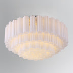 Addis 32'' Aged Brass Flush Mount White 32"W x 14.5"H x 32"D