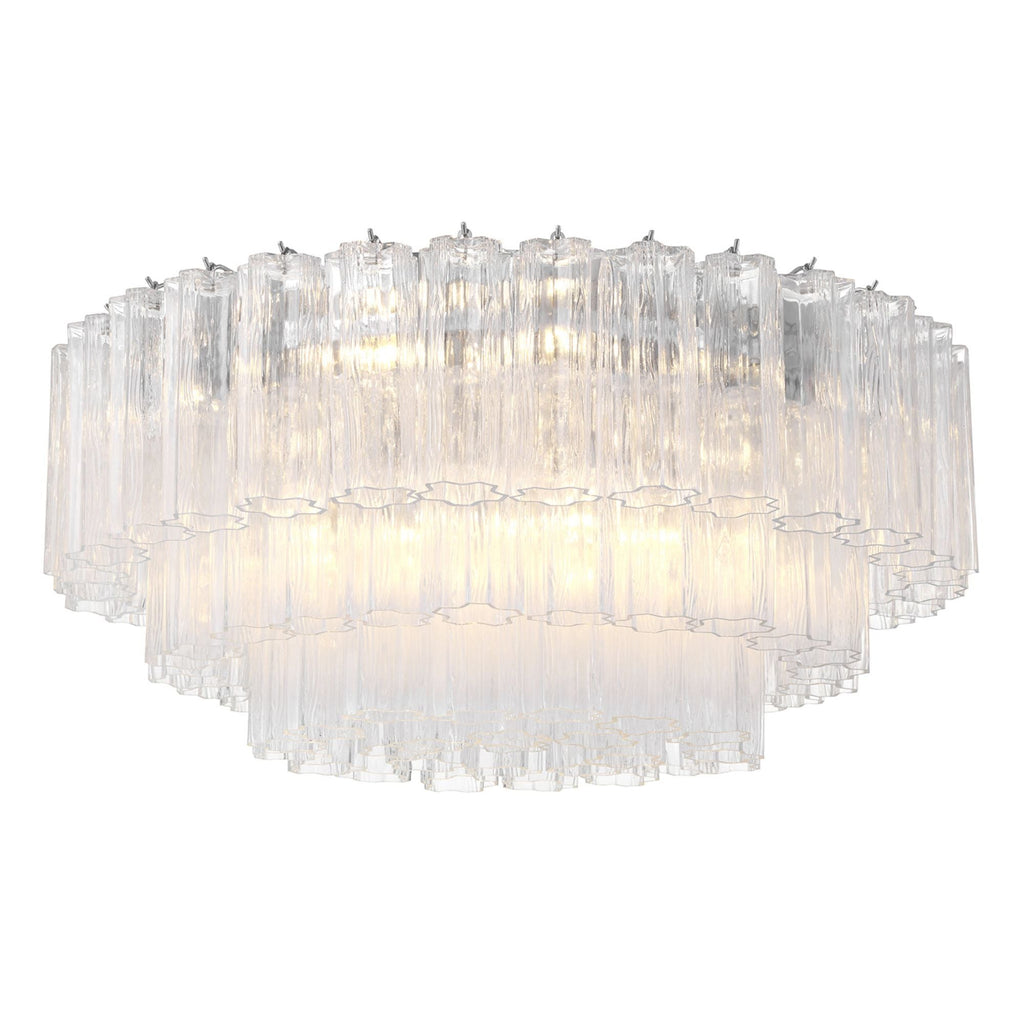 Addis 32'' Polished Chrome Flush Mount Clear 32"W x 14.5"H x 32"D