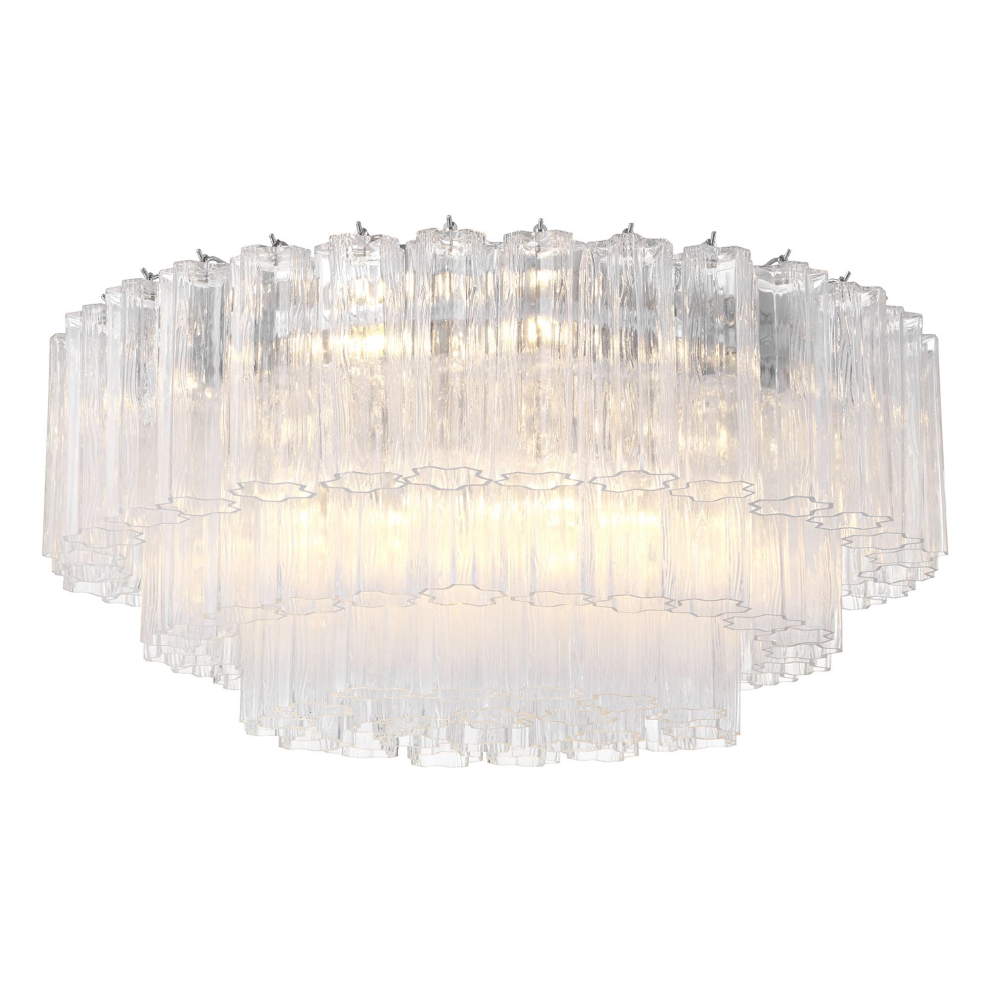 Addis 32'' Polished Chrome Flush Mount Clear 32"W x 14.5"H x 32"D