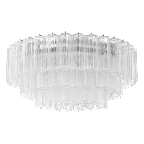 Addis 32'' Polished Chrome Flush Mount Clear 32"W x 14.5"H x 32"D