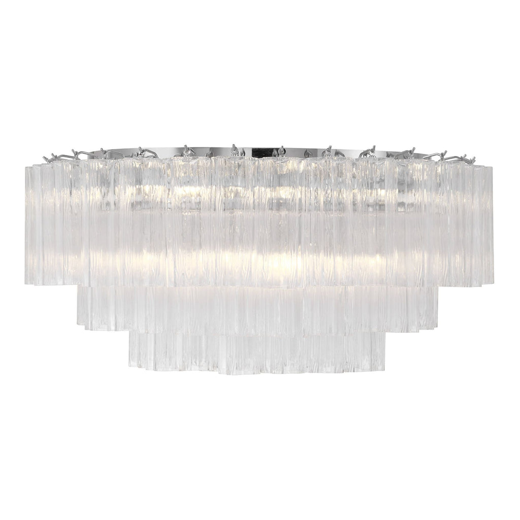 Addis 32'' Polished Chrome Flush Mount Clear 32"W x 14.5"H x 32"D