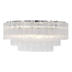 Addis 32'' Polished Chrome Flush Mount Clear 32"W x 14.5"H x 32"D