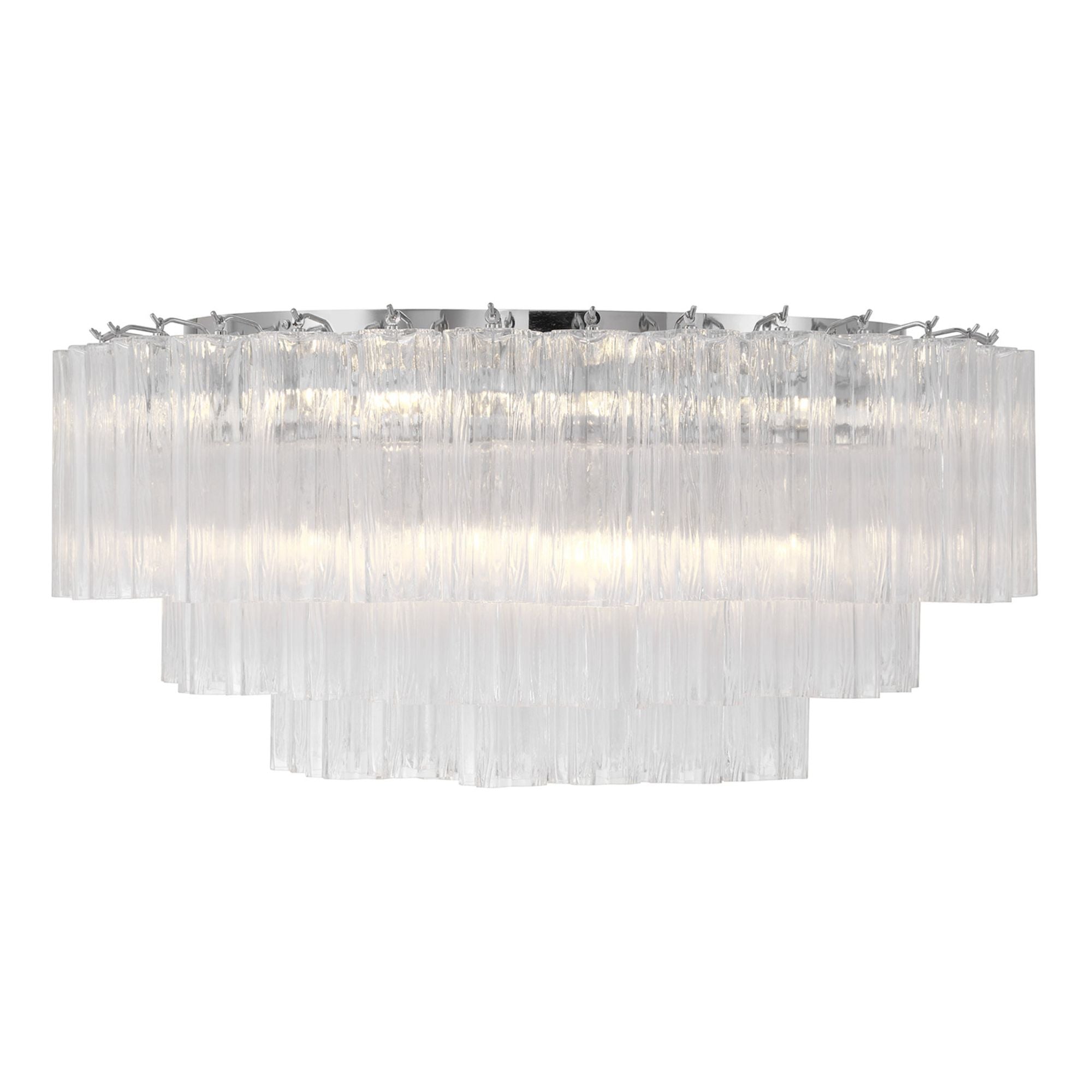 Addis 32'' Polished Chrome Flush Mount Clear 32"W x 14.5"H x 32"D