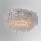 Addis 32'' Polished Chrome Flush Mount Clear 32"W x 14.5"H x 32"D