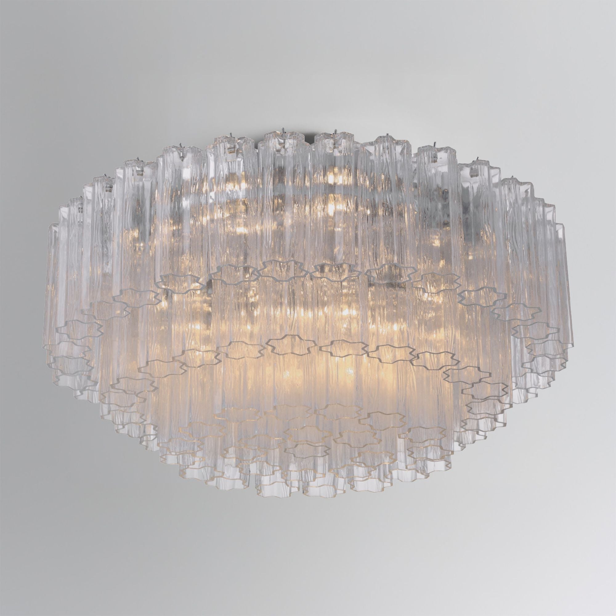 Addis 32'' Polished Chrome Flush Mount Clear 32"W x 14.5"H x 32"D