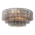 Addis 32'' Polished Chrome Flush Mount Gray 32"W x 14.5"H x 32"D