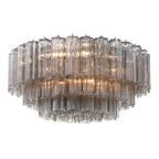 Addis 32'' Polished Chrome Flush Mount Gray 32"W x 14.5"H x 32"D