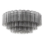 Addis 32'' Polished Chrome Flush Mount Gray 32"W x 14.5"H x 32"D