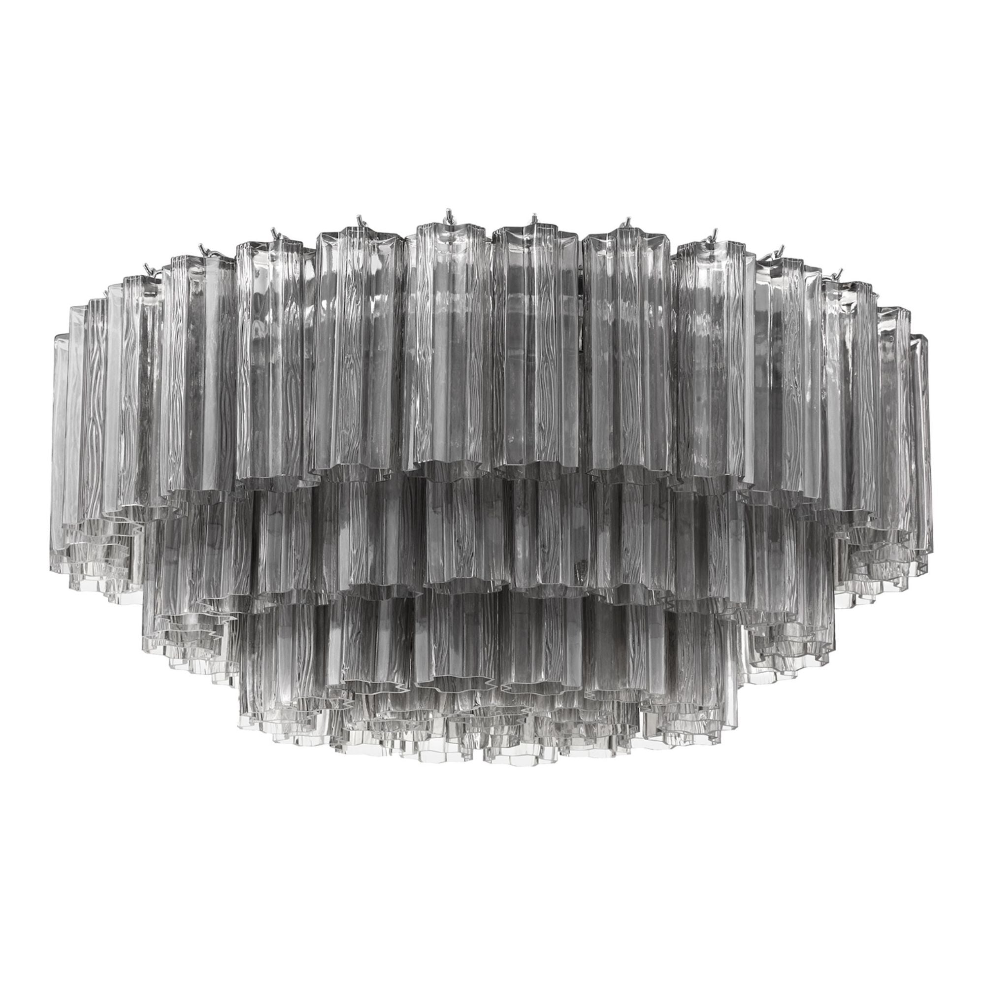 Addis 32'' Polished Chrome Flush Mount Gray 32"W x 14.5"H x 32"D