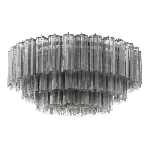 Addis 32'' Polished Chrome Flush Mount Gray 32"W x 14.5"H x 32"D
