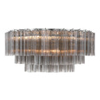 Addis 32'' Polished Chrome Flush Mount Gray 32"W x 14.5"H x 32"D