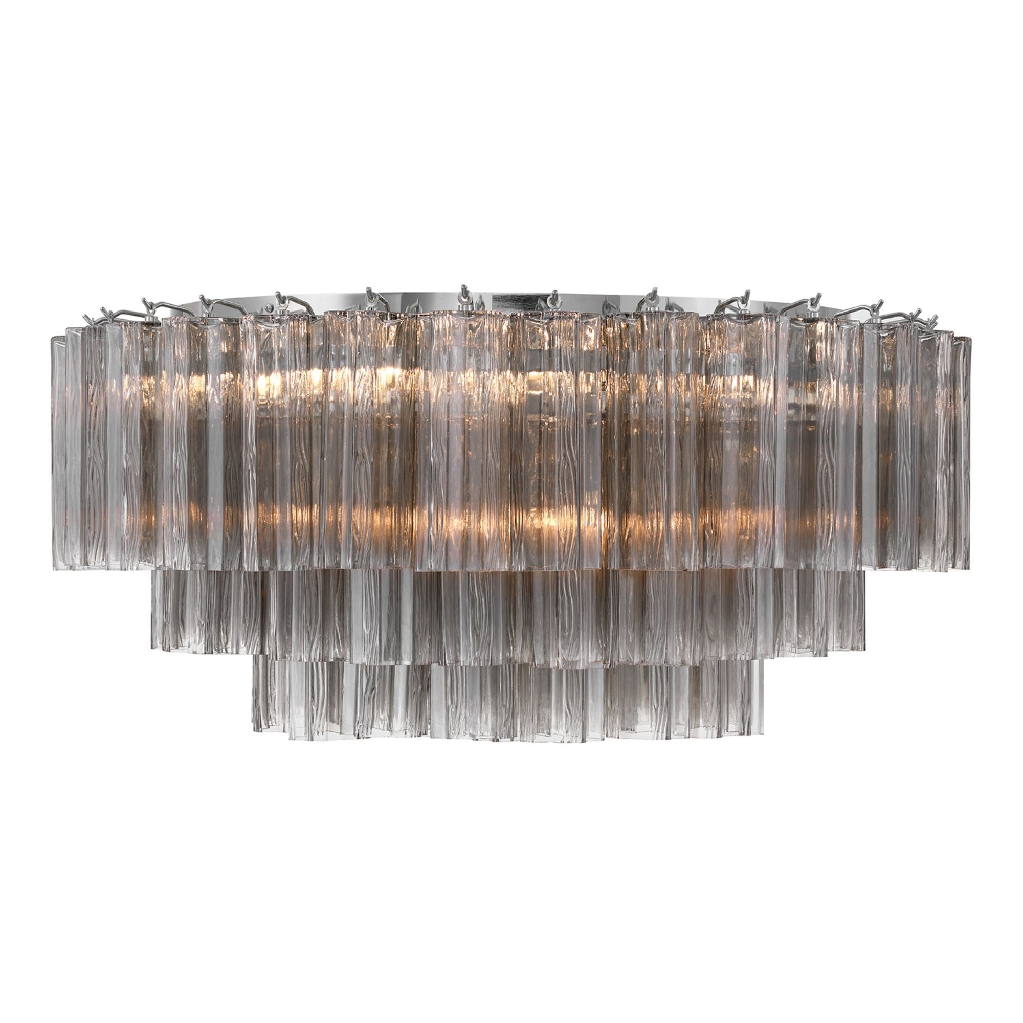 Addis 32'' Polished Chrome Flush Mount Gray 32"W x 14.5"H x 32"D