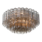 Addis 32'' Polished Chrome Flush Mount Gray 32"W x 14.5"H x 32"D