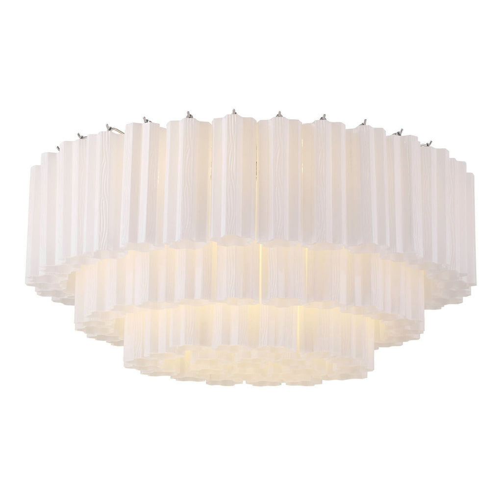 Addis 32'' Polished Chrome Flush Mount White 32"W x 14.5"H x 32"D