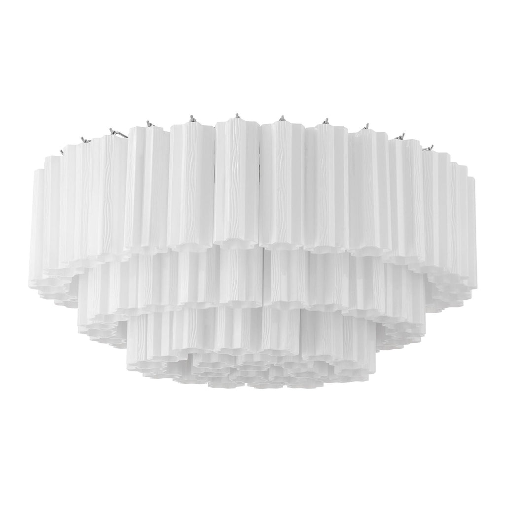 Addis 32'' Polished Chrome Flush Mount White 32"W x 14.5"H x 32"D