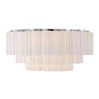Addis 32'' Polished Chrome Flush Mount White 32"W x 14.5"H x 32"D