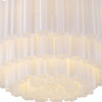 Addis 32'' Polished Chrome Flush Mount White 32"W x 14.5"H x 32"D