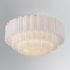 Addis 32'' Polished Chrome Flush Mount White 32"W x 14.5"H x 32"D