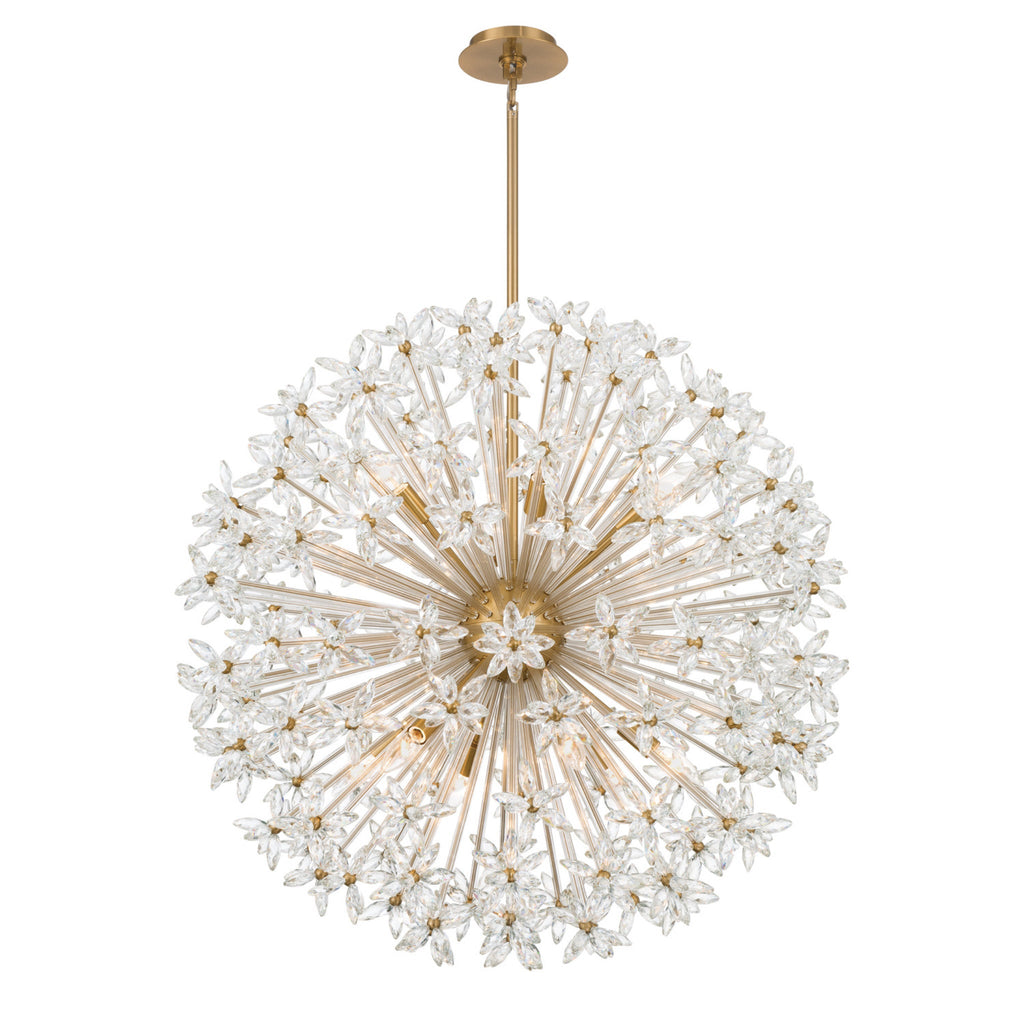 Adley 34'' Aged Brass Chandelier Gold 34"W x 33.75"H x 34"D
