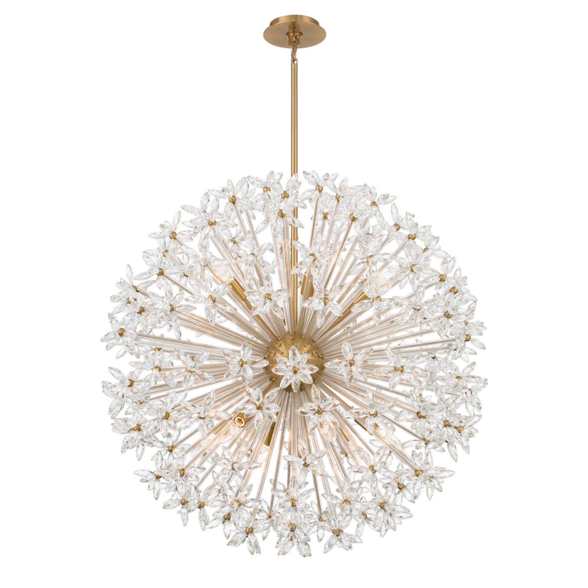 Adley 34'' Aged Brass Chandelier Gold 34"W x 33.75"H x 34"D