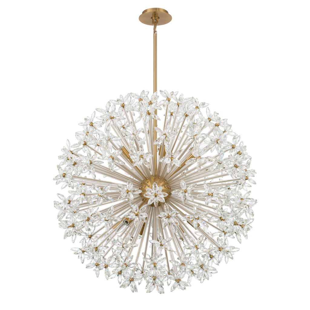 Adley 34'' Aged Brass Chandelier Gold 34"W x 33.75"H x 34"D