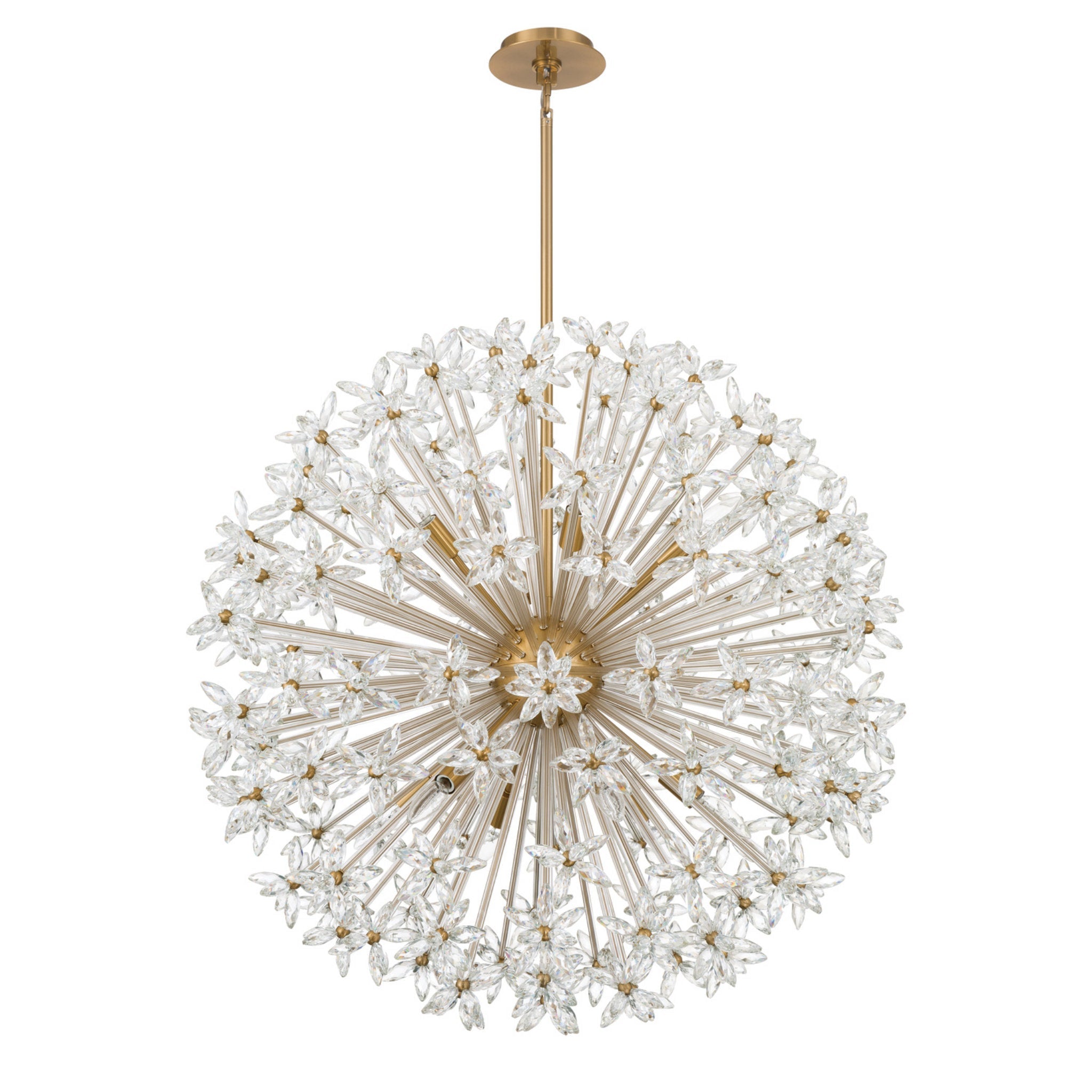 Adley 34'' Aged Brass Chandelier Gold 34"W x 33.75"H x 34"D