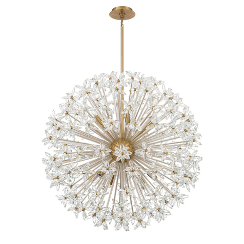 Adley 34'' Aged Brass Chandelier Gold 34"W x 33.75"H x 34"D