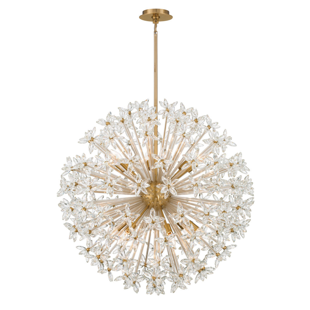 Adley 34'' Aged Brass Chandelier Gold 34"W x 33.75"H x 34"D