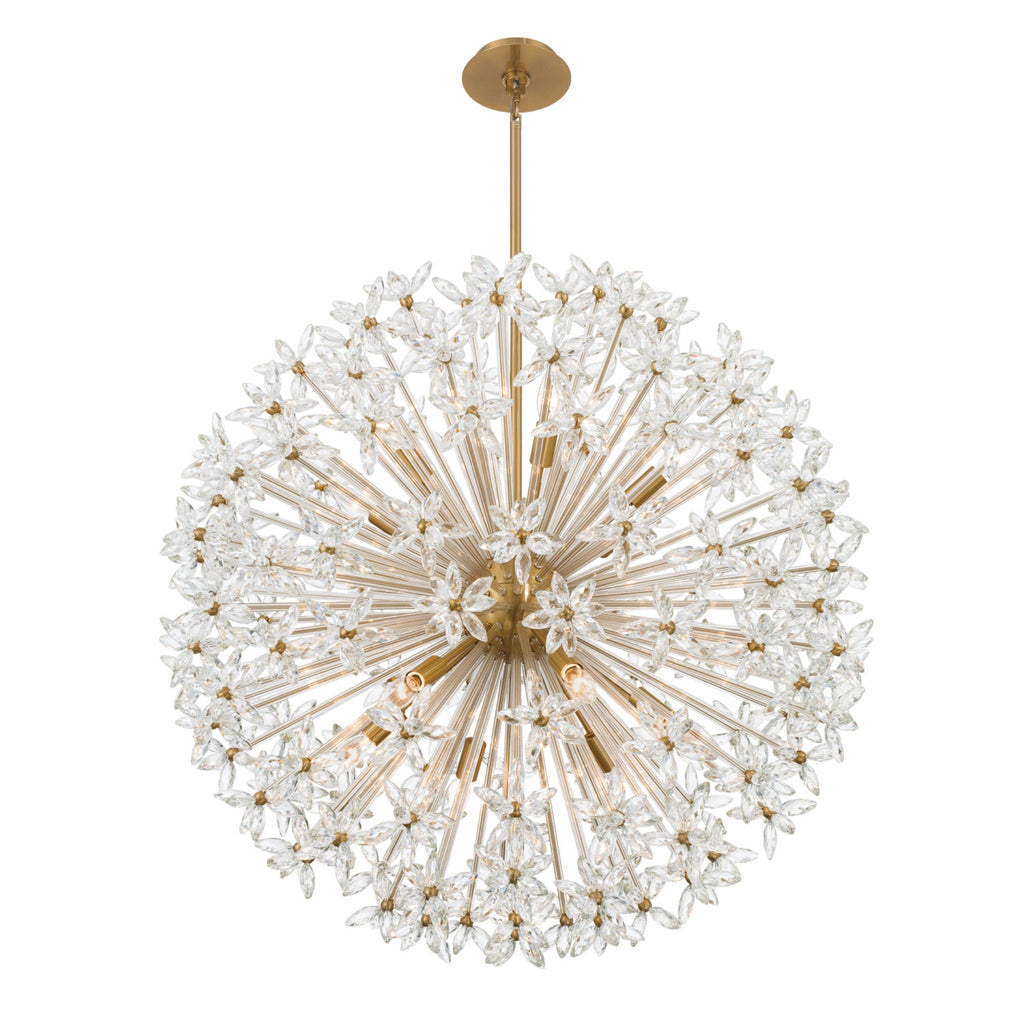 Adley 34'' Aged Brass Chandelier Gold 34"W x 33.75"H x 34"D