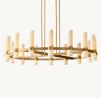 Ravelle Round Milk Glass Chandelier 48"
