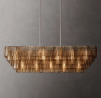Sirene Smoke Glass Rectangular Chandelier 77"