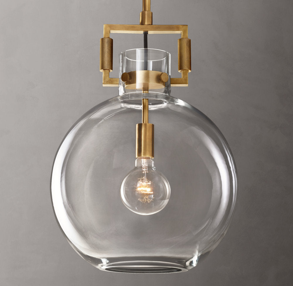 Machinist Glass Globe Pendant