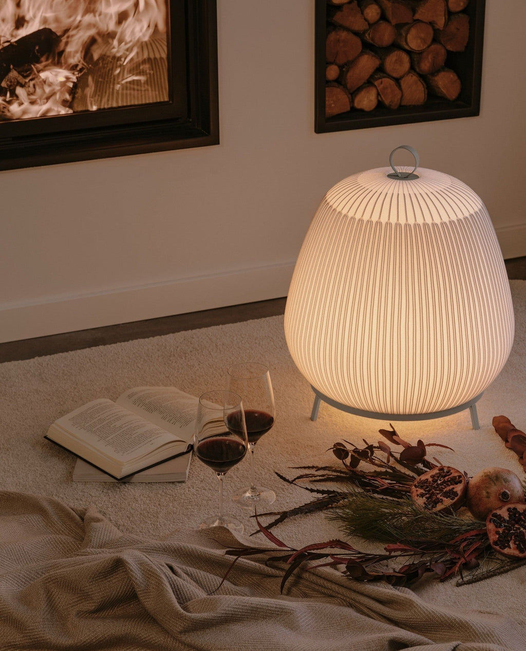Alvora Fabric Lantern Table Lamp