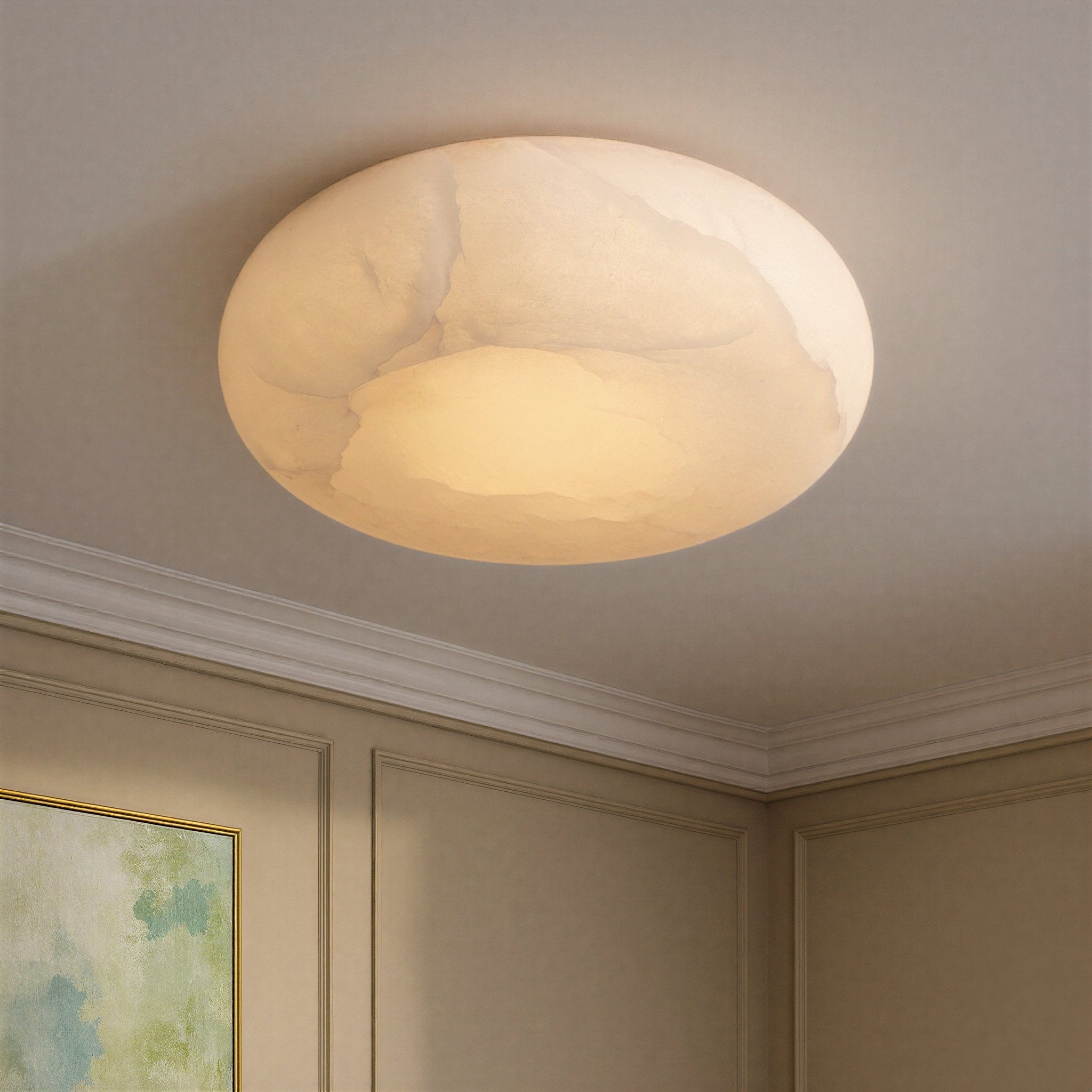 Acme 16'' Integrated LED Aged Brass Flush Mount Gold 16"W x 5.5"H x 16"D