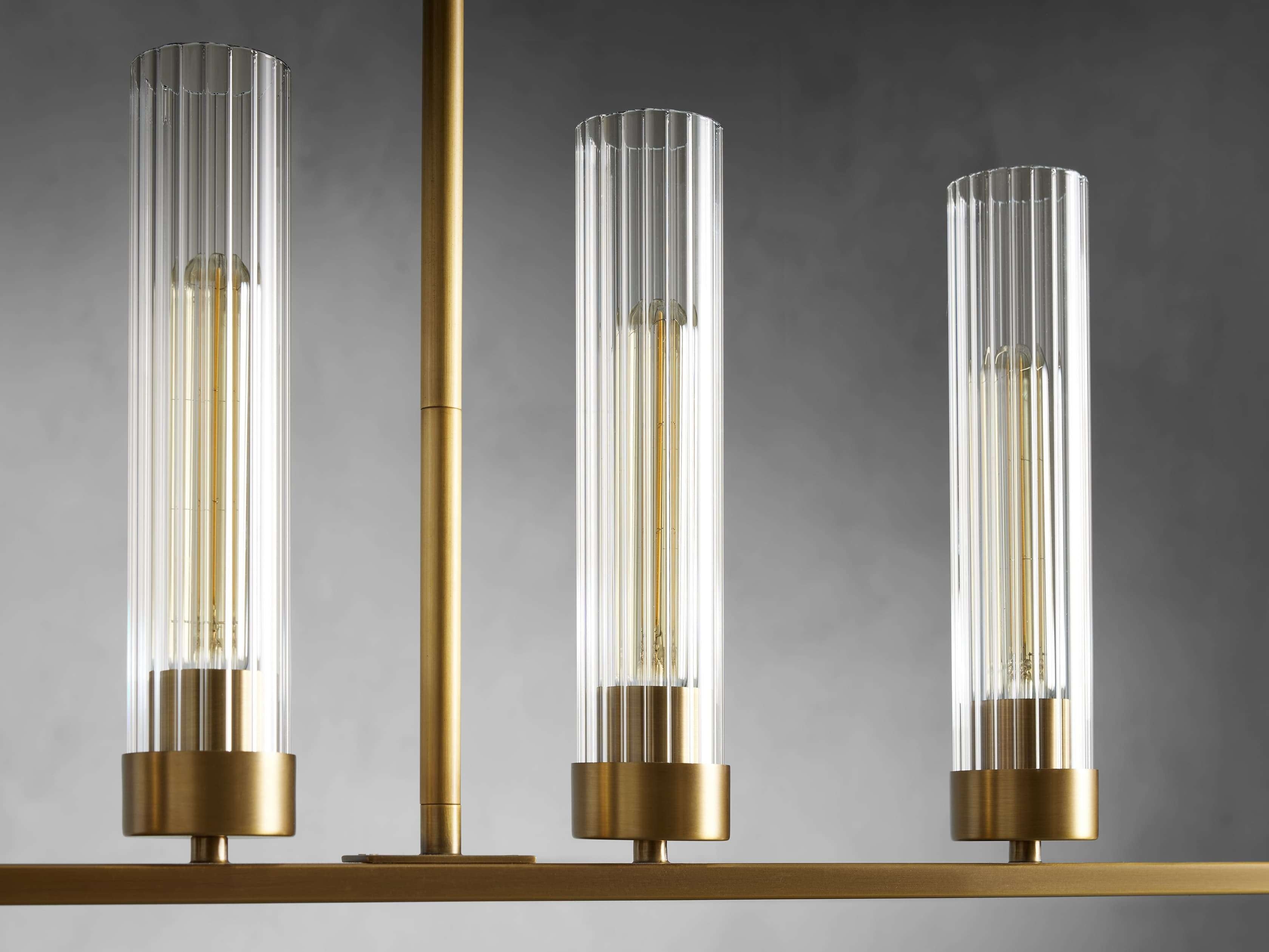 Andreas Fluted Glass Linear Chandelier