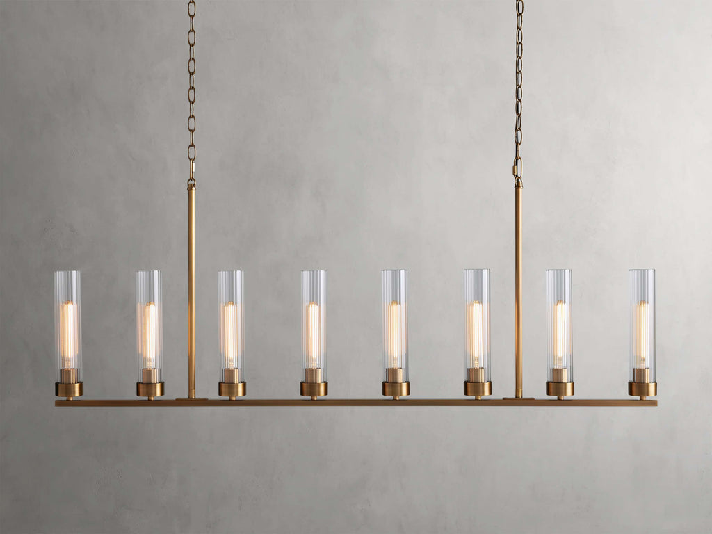 Andreas Fluted Glass Linear Chandelier
