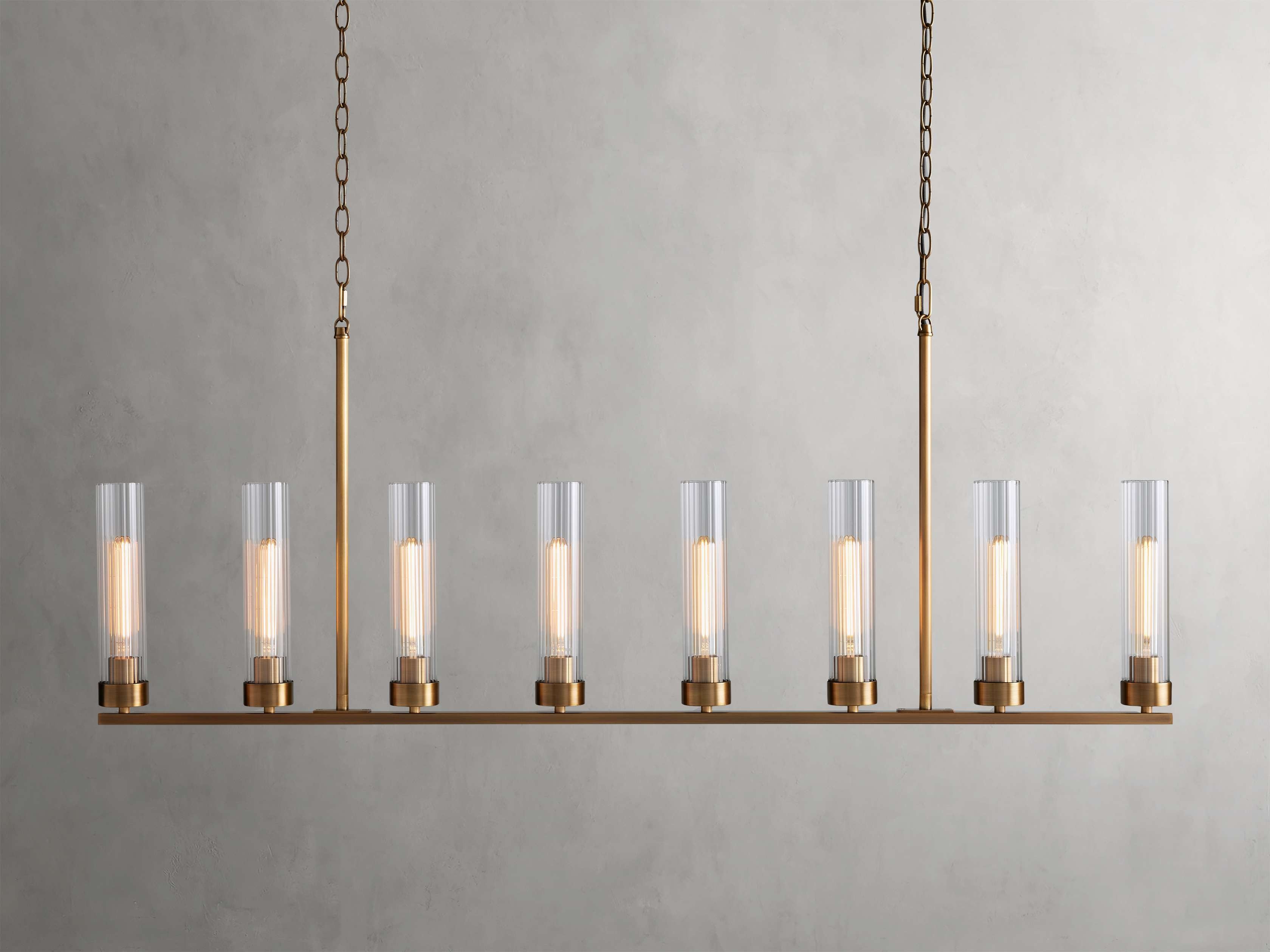 Andreas Fluted Glass Linear Chandelier