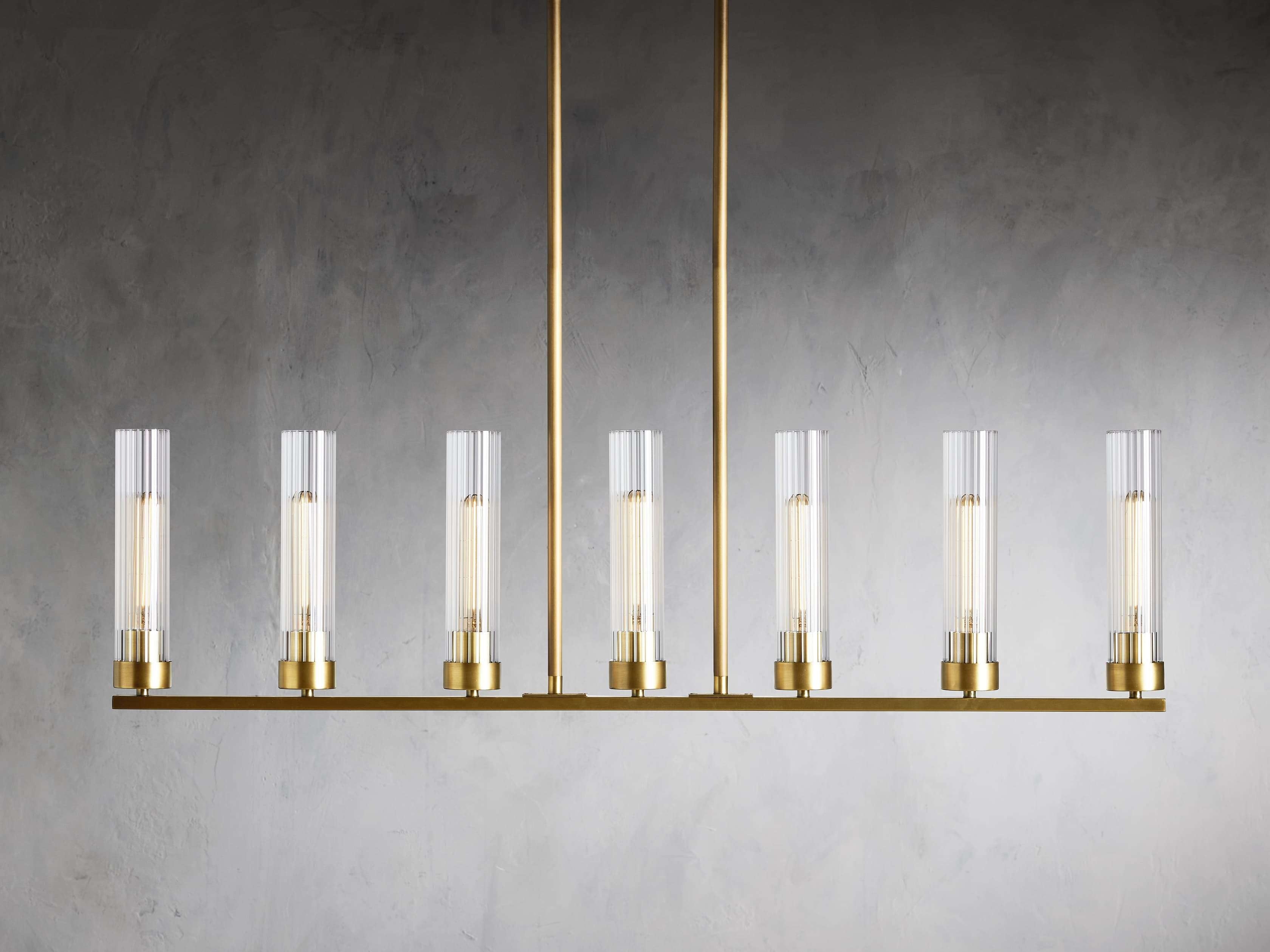 Andreas Fluted Glass Linear Chandelier