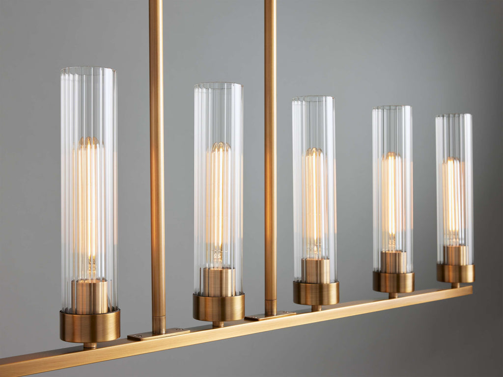 Andreas Fluted Glass Linear Chandelier