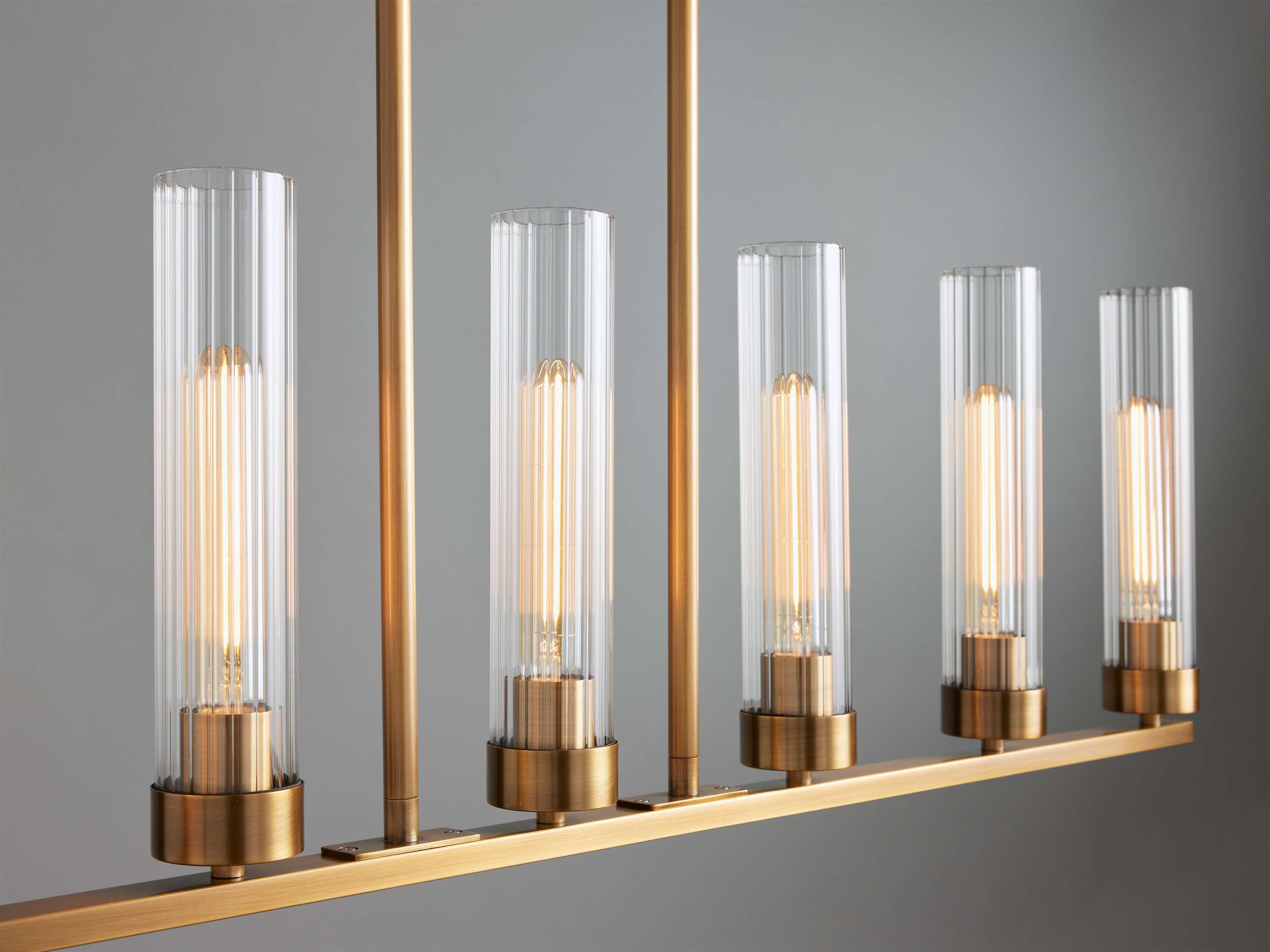 Andreas Fluted Glass Linear Chandelier