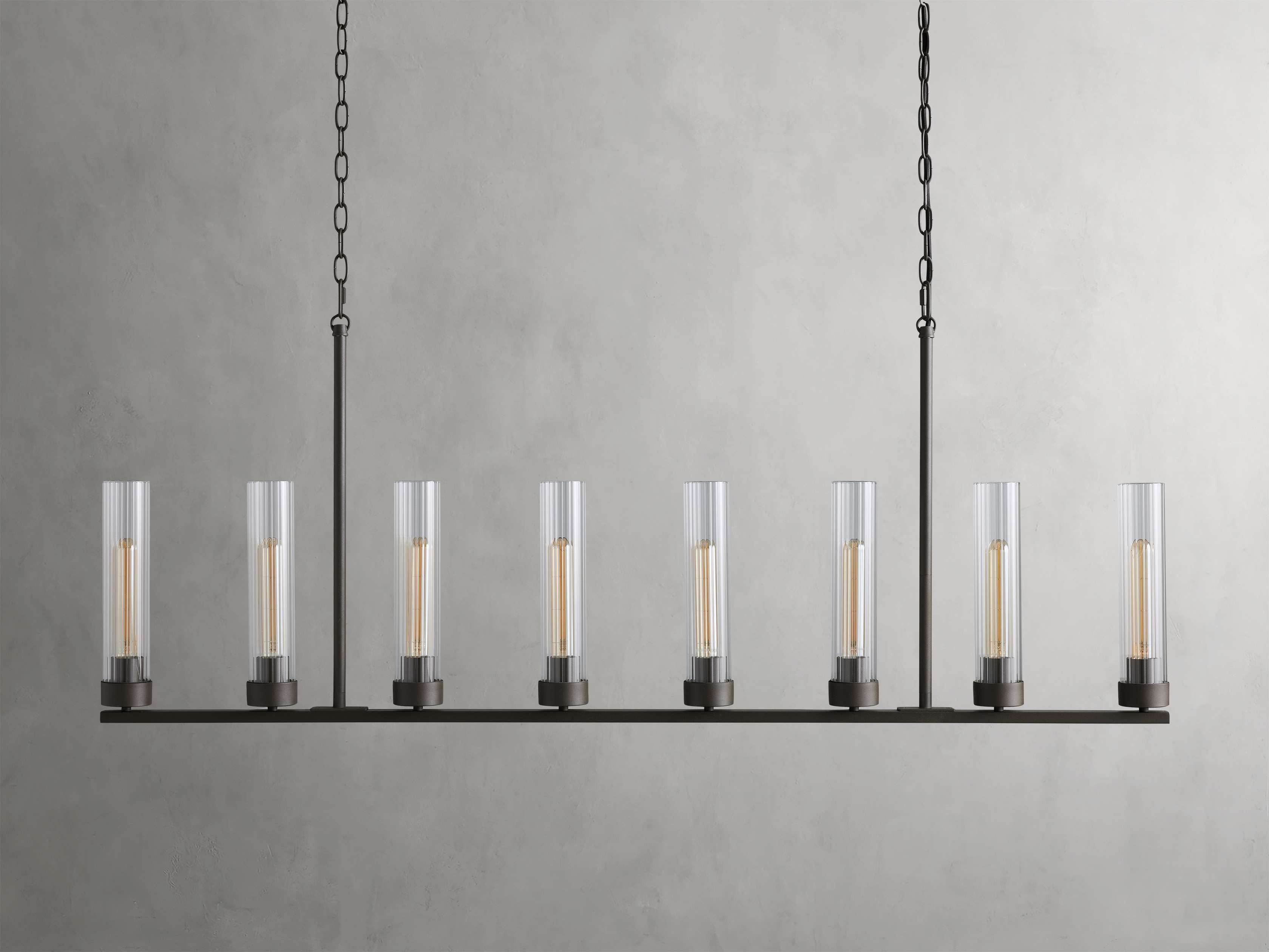 Andreas Fluted Glass Linear Chandelier
