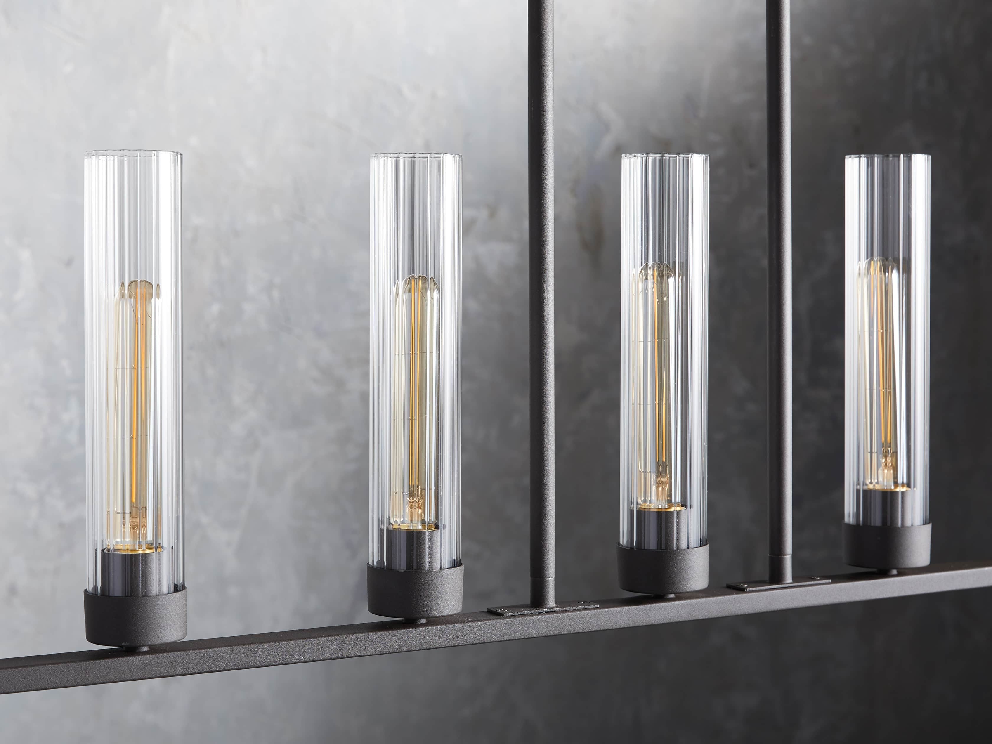 Andreas Fluted Glass Linear Chandelier