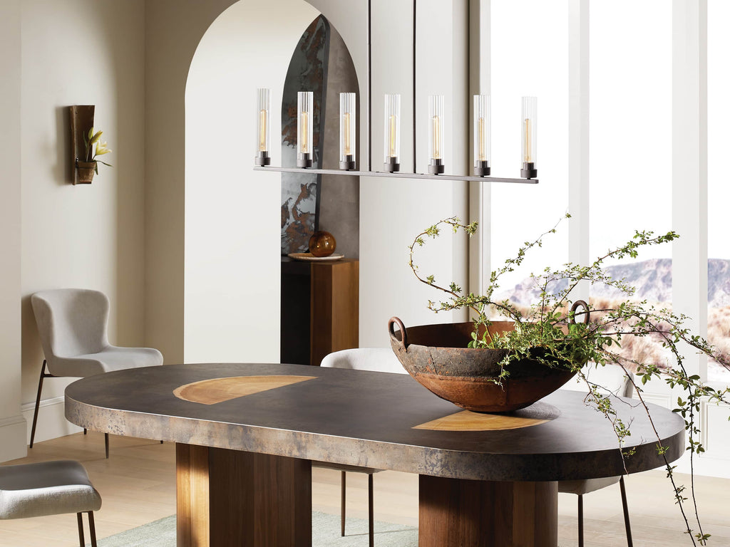 Andreas Fluted Glass Linear Chandelier